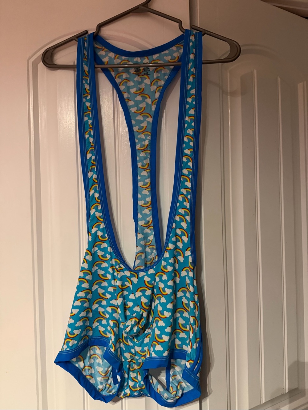 Andrew Christian Light Blue Rainbow & Cloud Singlet with Royal Trim